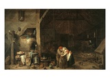 Old Man and the Maid, 1650 Giclee Print by David Teniers the Younger