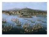 King Charles III of Spain's Naval Fleet at Naples, Italy, October 6, 1759 Giclee Print by Antonio Joli