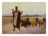 Shepherd and His Flock, 1896 Giclee Print by Alberto Rossi