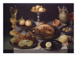 Chicken, Still Life, Paint on Wood, 1639 Giclee Print by Peter Binoit