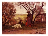 The Owner of the Garden Giclee Print by Silvestro Lega
