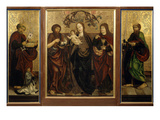 Virgin Mary and Christ Child Flanked by Saints John the Baptist and John the Evangelist Giclee Print by Andreas Haller
