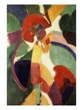 Femme À L'Ombrelle Ou La Parisienne (Woman with Umbrella or the Parisian Lady), 1913 Reproduction procédé giclée par Robert Delaunay