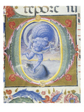 Aeolus, Wind God, Letter or Initial O, Miniature, from Book of Religious Music, Fol 36v Giclee Print by Liberale Da Verona 