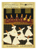 Konya Whirling Dervishes Ritual, 16th Century, Ottoman Miniature of the Anatolian School Giclée-Druck