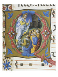 Christ Appearing to the Apostles, Letter or Initial Q, Miniature, from Book of Religious Music Giclee Print by Liberale Da Verona 