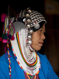 An Akha Woman Wearing Traditional Dress Photographic Print by Alex Treadway