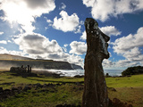 Restored Moai Stand Watch at Ahu Tongariki Photographic Print by Randy Olson