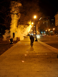 A Biker Riding Through Steam Coming Form the Metro Photographie par Jorge Fajl