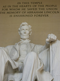 A Statue of President Abraham Lincoln at the Lincoln Memorial Photographic Print by Paul Sutherland