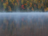 Autumn Trees Reflected in Mist-Covered Connery Pond Photographic Print by Michael Melford