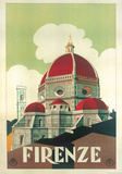 Firenze Cupola (Florence Dome) Italian Vintage Style Travel Poster Posters