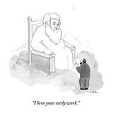 "I love your early work." - New Yorker Cartoon Premium Giclee Print by Emily Flake