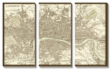 Sepia Map of London Prints