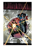 Captain America and Bucky 621 Cover: Riding a Motorcycle and Sidecar Prints by Ed McGuiness