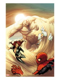 The Amazing Spider-Man 684 Cover: Spider-Man, Black Widow, and Silver Sable Caught by Sandman Posters by Stefano Caselli