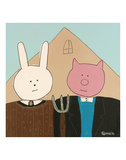Sometimes Lala and her cousin Walter dress like their Iowan Relatives Art by Brian Nash
