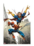 Marvel Adventures Spider-Man 16 Cover: Spider-Man and Dr.Strange in the City Sky Posters by Ale Garza