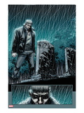 Secret Warriors 24: Nick Fury Standing in the Rain at Night by a Tombstone Kunstdrucke von Alessandro Vitti