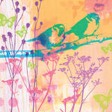 Les oiseaux du bonheur IV Prints by  Zacher-finet