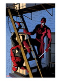 Daredevil 8 Cover: Daredevil and Spider-Man on the Fire Escape Print by Paolo Rivera