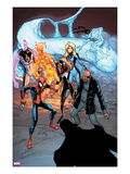 Ultimate Mystery 4 Cover: Spider-Man, Spider Woman, Nick Fury, Human Torch, and Invisible Woman Poster by Humberto Ramos
