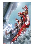 Avengers Annual 1 Cover: Iron Man and Wonder Man Fighting Posters by Gabriele DellOtto