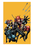 Secret Avengers 22 Cover: Hawkeye, Beast, Valkyrie, Black Widow, Giant Man, and Captain Britain Print by Arthur Adams