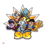 Marvel Super Hero Squad Badge: S.H.S. - Thor, Wasp, Wonder Man, Silver Surfer, and Dr. Strange Flyi Prints