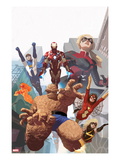 I Am An Avenger 4 Cover: Thing, Spider Woman, Ms. Marvel, Iron Man, Stature, Justice, and Firestar Prints by Daniel Acuna