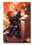 Marvel Adventures Super Heroes 10 Cover: Black Widow Shooting Art par Clayton Henry