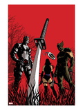 Deadpool 50 Cover: Fantomax, Wolverine, Psylocke Prints by Dave Johnson