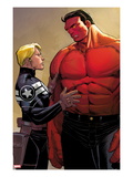 Avengers 12: Steve Rogers and Rulk Standing and Talking Poster von John Romita Jr.