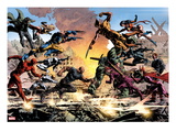 New Avengers 20: Daredevil, Luke Cage, Iron Fist, Spider-Man, Dr. Strange and Others Fighting Posters by Mike Deodato Jr.
