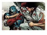 Avengers 22 Cover: Captain America and Gorgon Fighting Posters by Stuart Immonen