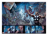 Ultimate New Ultimates 5: Panels with Thor Holding Mjonir, Screaming in a Storm Poster by Frank Cho