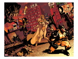 Astonishing X-Men 36 Cover: Wolverine, Cyclops, Armor, and Emma Frost Print by Jason Pearson