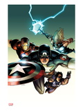Ultimate Avengers vs. New Ultimates 2 Cover: Captain America, Iron Man, Thor, and Hawkeye Flying Affiches par Leinil Francis Yu