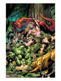 Incredible Hulks 623 Cover: Ka-Zar and Hulk Fighting Posters by Dale Eaglesham