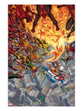 Secret Avengers #24 Cover: Lady Deathstrike and Captain Britain Flying Arte por Arthur Adams Secret Avengers #24 Cover: Lady Deathstrike and Captain Britain Flying Arte por Arthur Adams