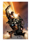 Invincible Iron Man 513 Cover: Iron Man and War Machine Fighting Art by Salvador Larroca