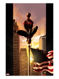 Ultimate Comics Spider-Man #7 Cover: Spider-Man Sitting on Top of a Flag Pole in the City Arte por Kaare Andrews Ultimate Comics Spider-Man #7 Cover: Spider-Man Sitting on Top of a Flag Pole in the City Arte por Kaare Andrews