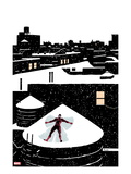 Daredveil 7 Cover; Daredevil Making a Snow Angel on a Rooftop Prints by Paolo Rivera