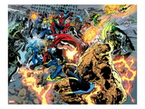 Thor: First Thunder 5: Invisible Woman, Mr. Fantastic, Thor, Spider-Man, Thing, and Human Torch Posters by Tan Eng Huat