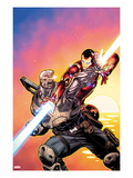 Avengers: X-Sanction 2 Cover: Cable and Iron Man Fighting Prints by Ed McGuiness