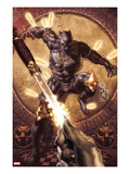 Black Panther: The Man Without Fear 515 Cover: Black Panther Surrounded by Daggers Poster by Simone Bianchi