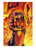 Avengers 17 Cover: Spider Woman and Hawkeye Hugging Prints by Alan Davis