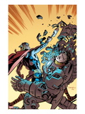 Thor The Mighty Avenger 8 Cover: Thor and Iron Man Fighting Prints by Chris Samnee