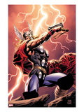 Thor: Wolves of The North 1 Cover: Thor Standing with Mjonir in Lightning Prints by Mike Perkins