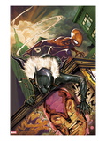 Klaws of The Panther 3 Cover: Black Panther and Spider-Man Crouching Prints by Mike Del Mundo